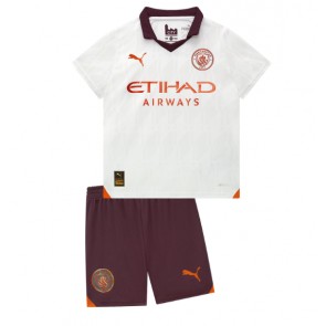 Manchester City Koszulka Wyjazdowych Dziecięca 2023-24 Krótki Rękaw (+ Krótkie spodenki)